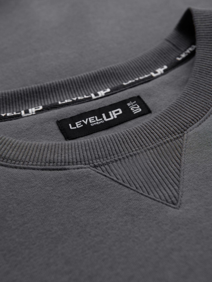 Dresowa klasyczna bluza unisex z okrągłym dekoltem – szara V18 OU-SNBC-0104