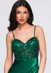 Evening dress LA-OM-DLR284 - green