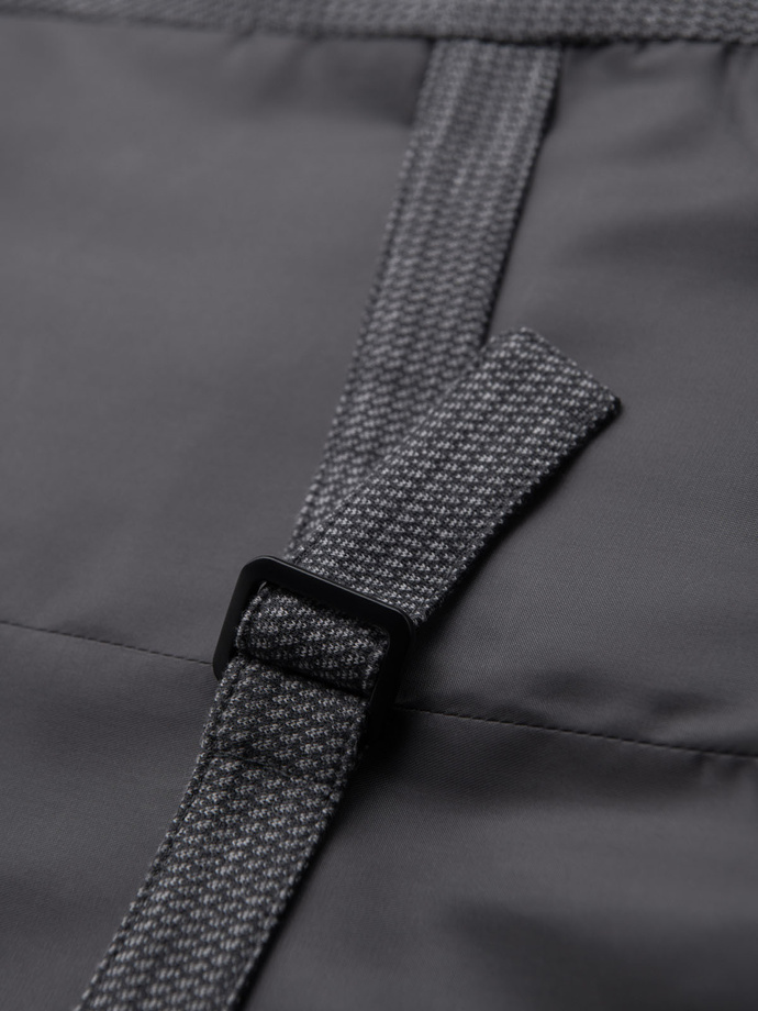 Fitted elegant men's structured knit vest - graphite V3 OM-BLZV-0147