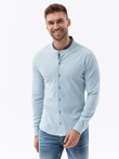 Men's long sleeve knit shirt - blue V3 K542