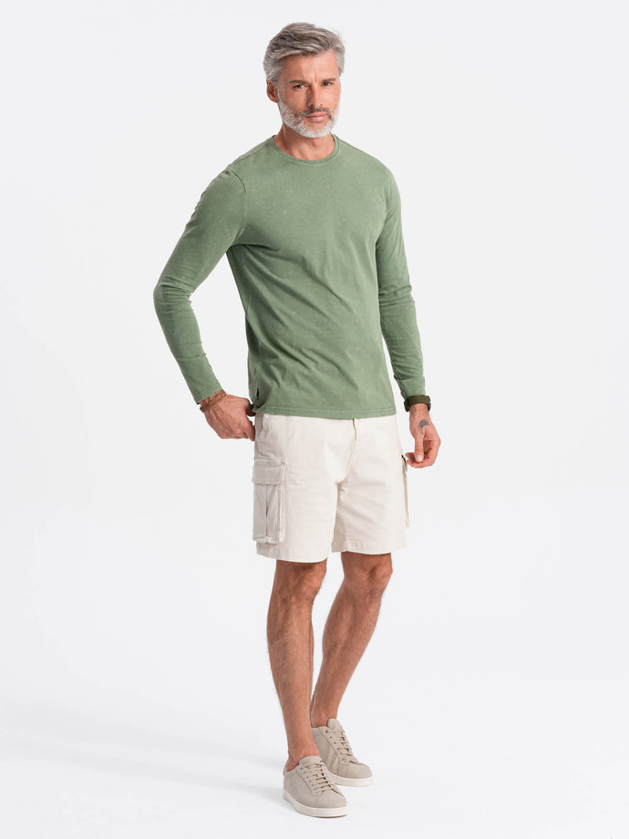 Men's unprinted longsleeve - olive V2 L131