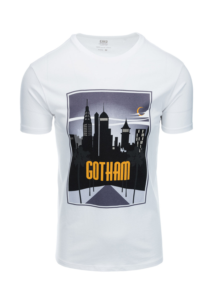 Men's printed t-shirt V-4A- white S1434