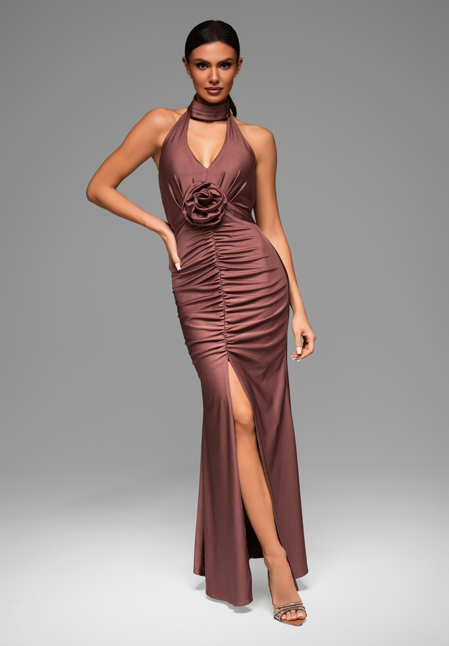 Evening dress LA-OM-DLR082 - brown