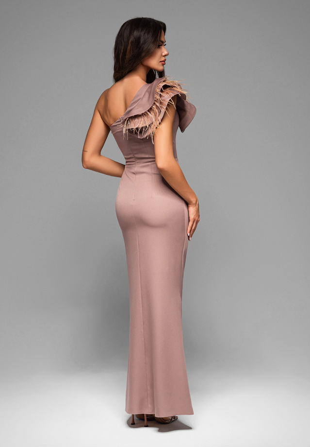Evening dress LA-OM-DLR005 Regular Fit cappuccino