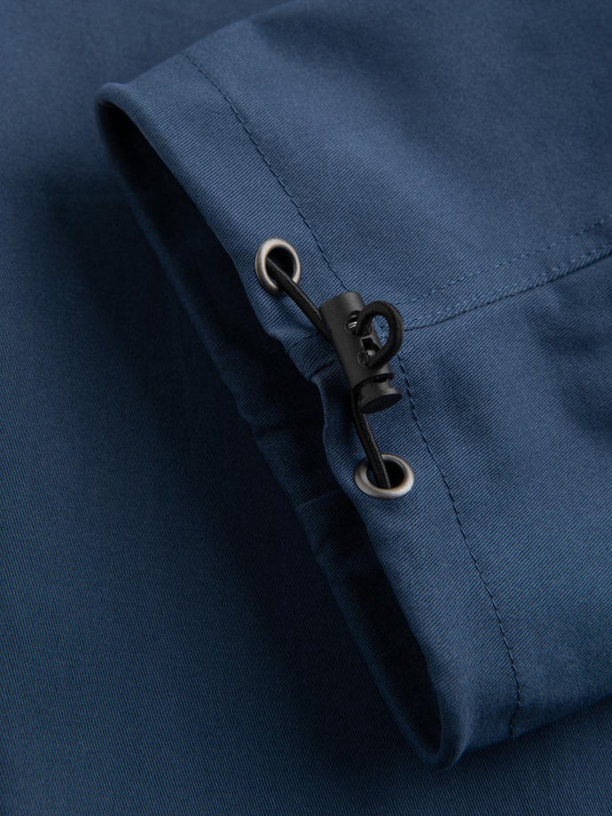 Spodnie męskie cargo STRAIGHT LEG z trójkątnym pinem na kieszeni – ciemnoniebieskie V4 OM-PACG-0196