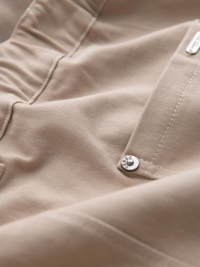 Men's STRAIGHT LEG cargo pants with striped pockets - sand V2 OM-PACG-0197