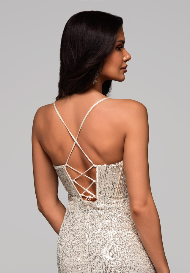 Evening dress LA-OM-DLR112 - beige