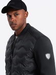 Men's quilted bomber jacket - black V1 OM-JALP-0141