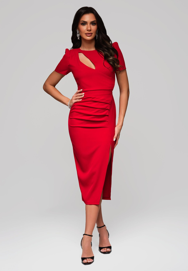 Evening dress LA-OM-DLR150 Regular Fit red