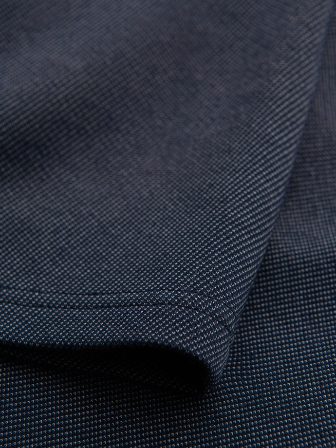 Casualowe męskie szorty SLIM FIT z dzianiny żakardowej – granatowe V1 OM-SRCS-0168