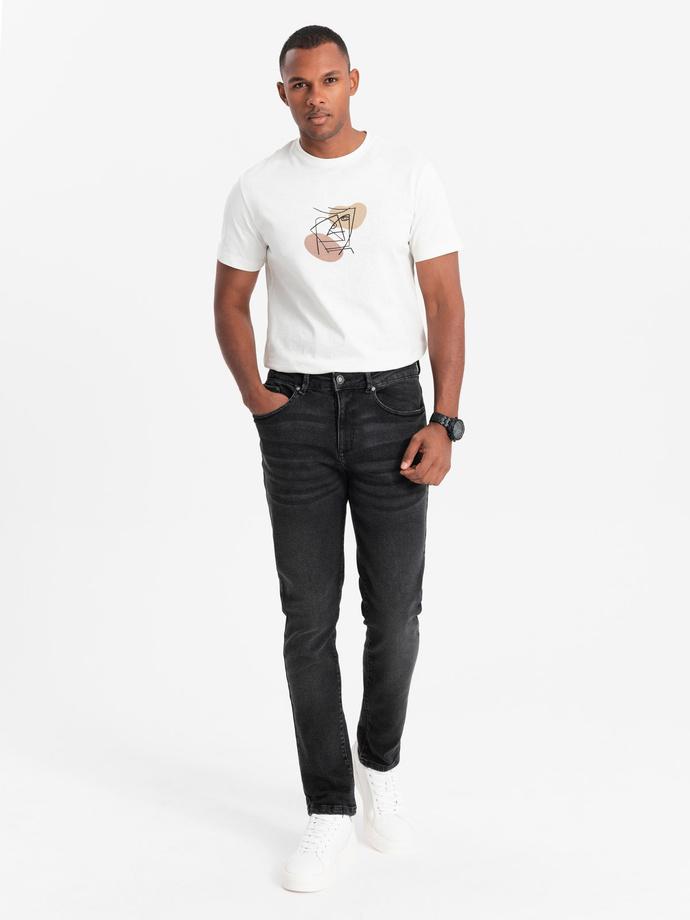 Spodnie męskie jeansowe SLIM FIT - czarne V1 OM-PADP-0110