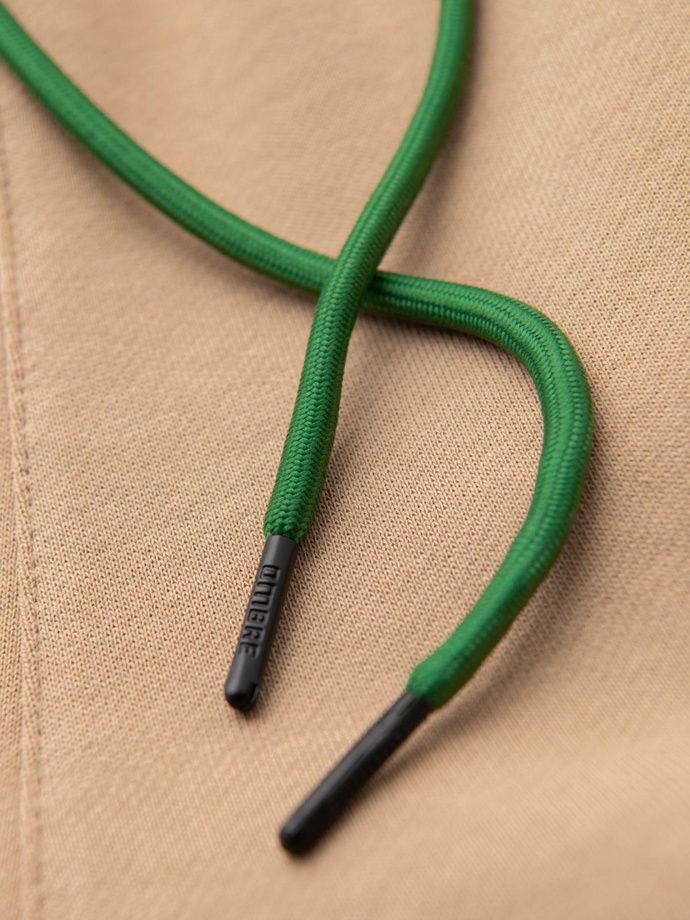 Sportowe spodnie męskie jogger z lampasami – brązowe V1 OM-PASK-0284