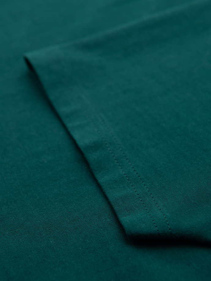 Men's cotton t-shirt with pocket print - dark green V5 OM-TSPT-0154