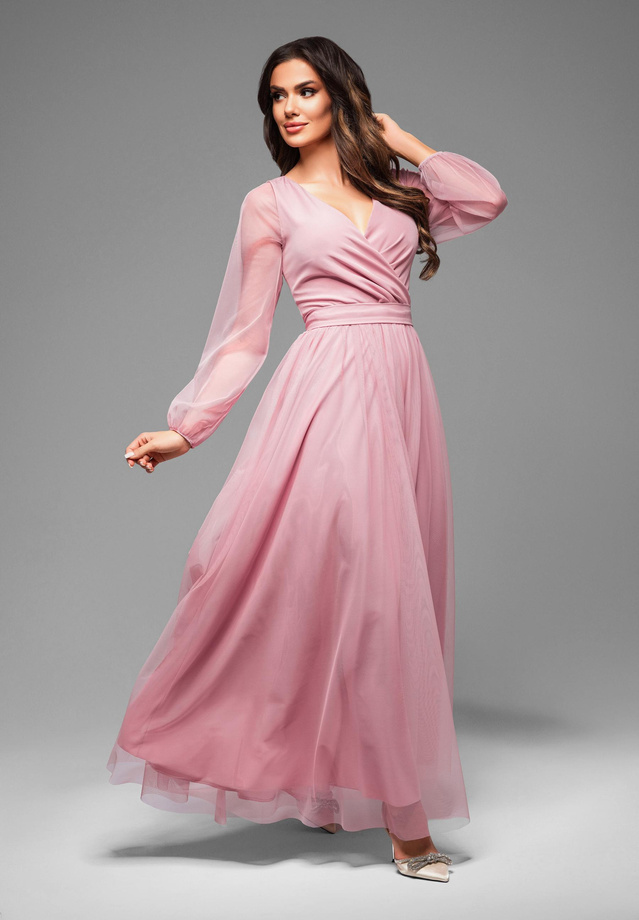 Evening dress LA-OM-DLR008 - powder pink