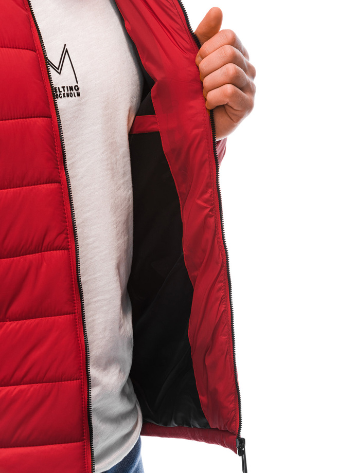 Men's mid-season quilted jacket C526 - red