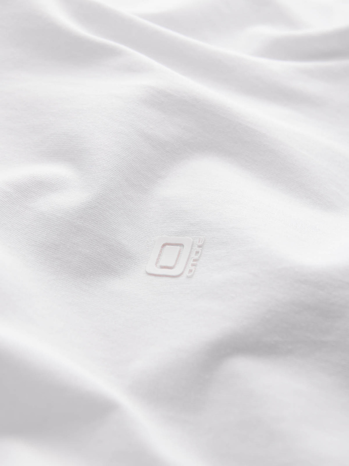 T-shirt męski V-NECK z elastanem - biały V1 OM-TSCT-0106