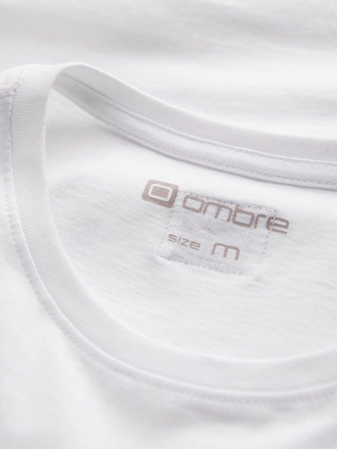 Men's printed cotton t-shirt - white V1 S1753