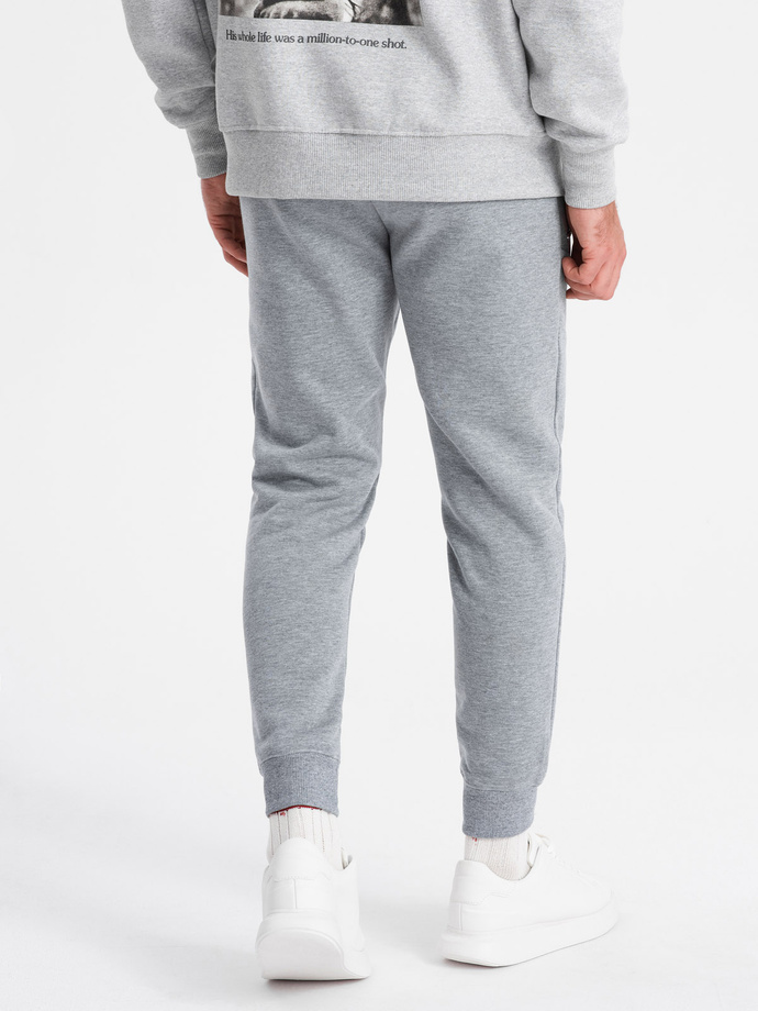 Men's sweatpants joggers - grey melange V3 OM-PASK-22FW-008