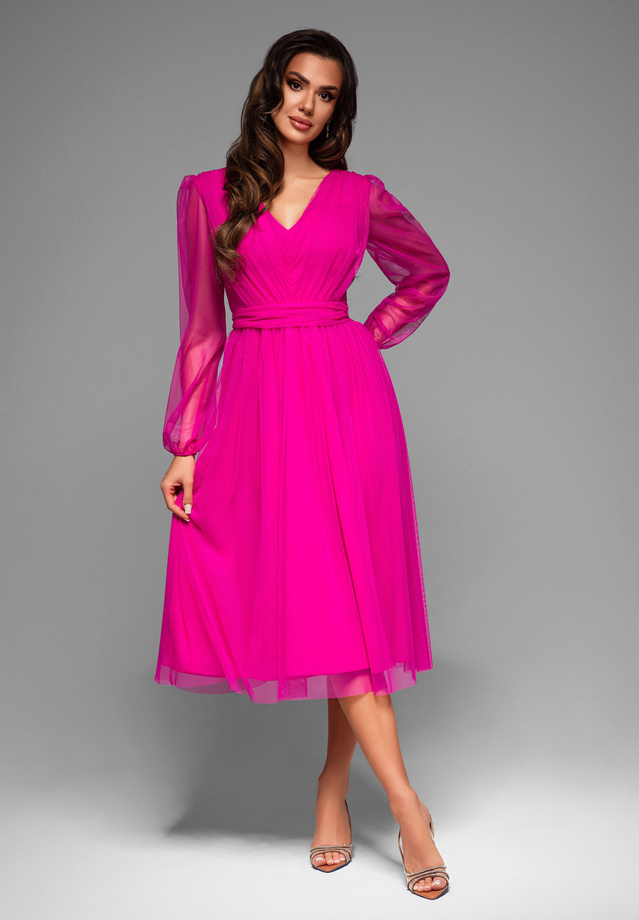 Sukienka wieczorowa LA-OM-DLR007 - fuchsia