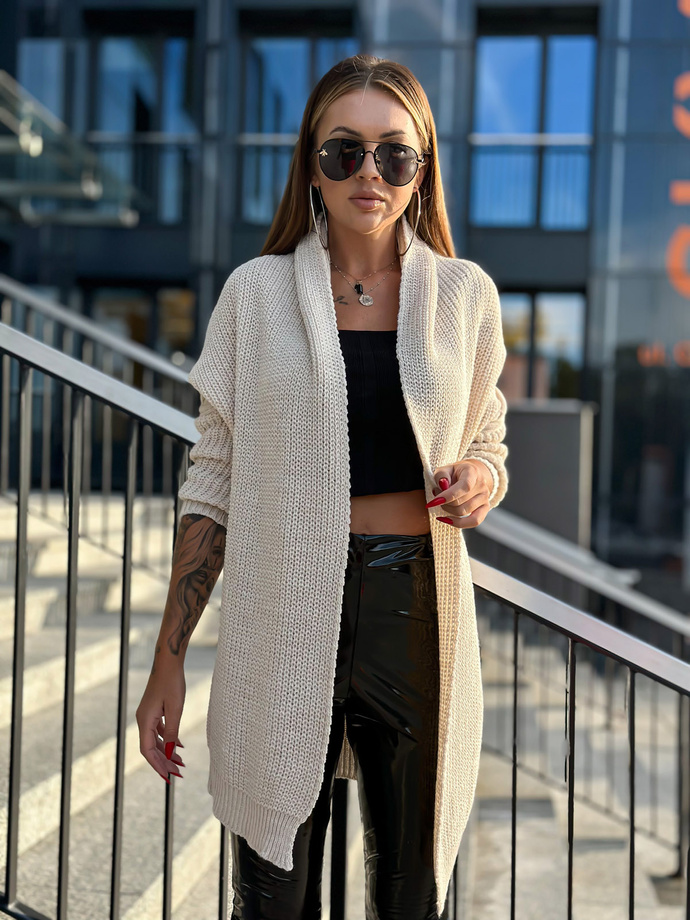 Sweter damski ELR022 - beżowy