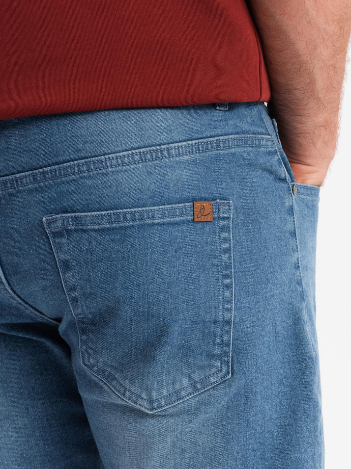 Men's denim shorts with rolled up leg - blue V2 OM-SRDS-0164