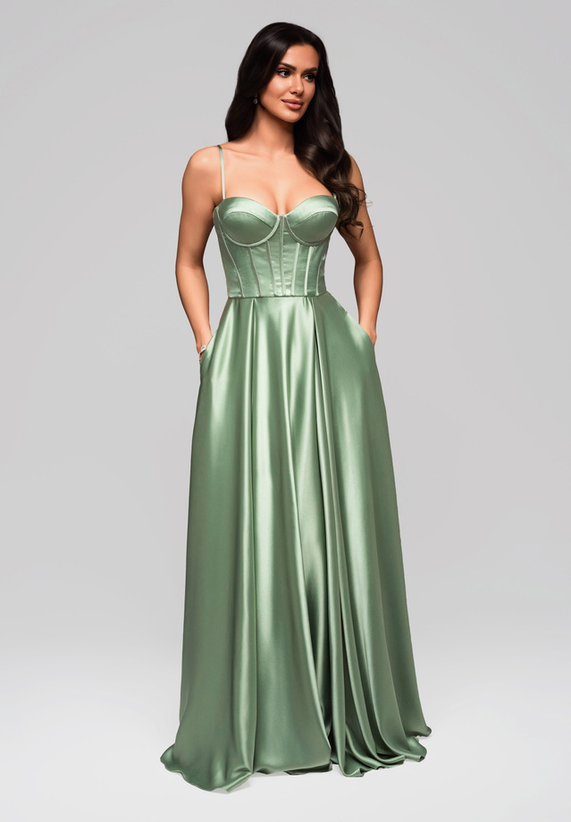 Evening dress LA-OM-DLR160 - light green