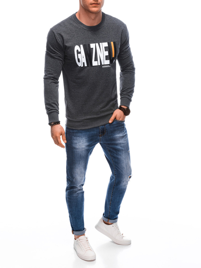 Bluza męska bez kaptura B1652 - grafitowa