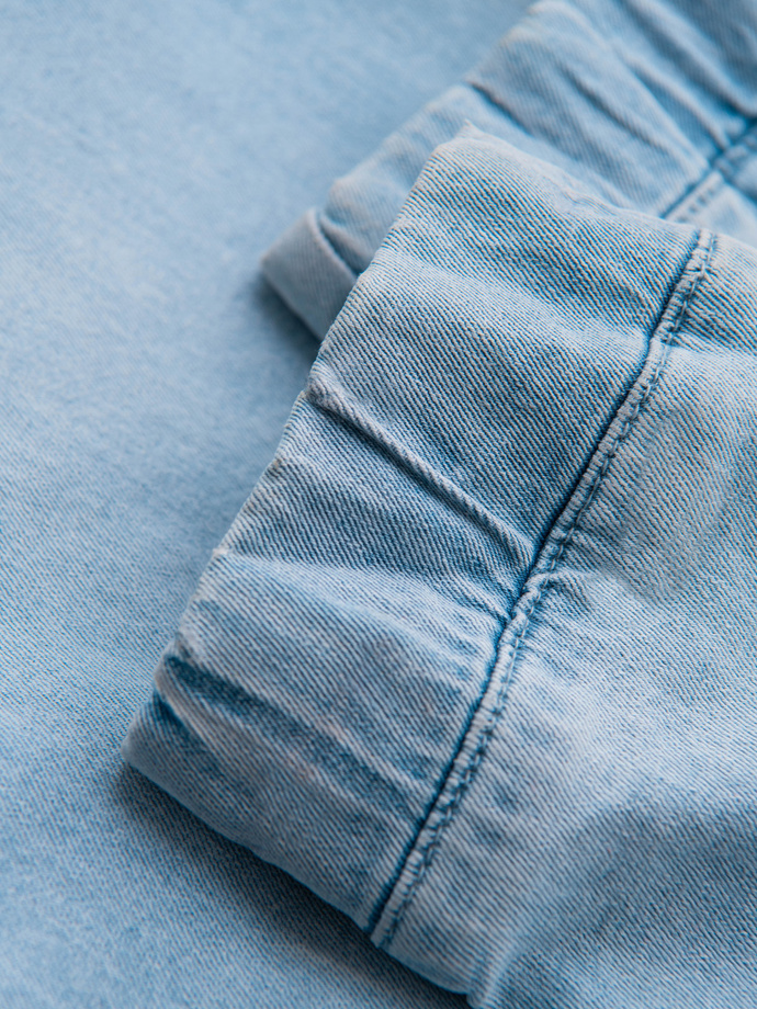 Spodnie męskie JOGGERY jeansowe z efektem sprania - jasnoniebieskie V1 OM-PADJ-0267