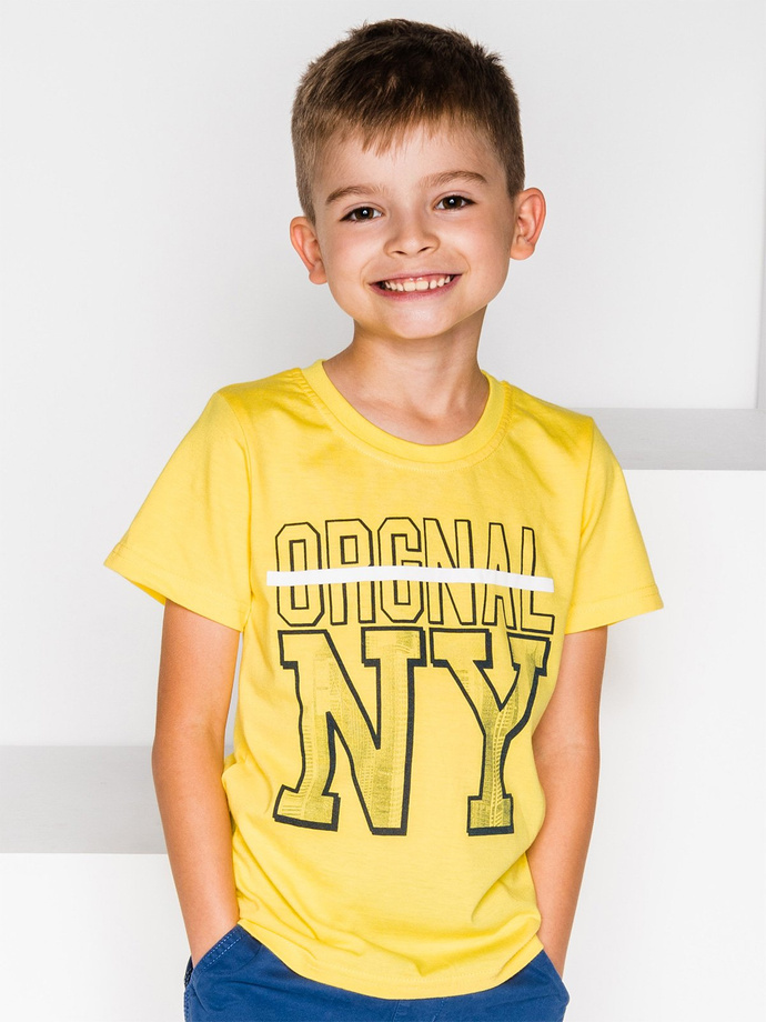 Printed boy's t-shirt - yellow KS011