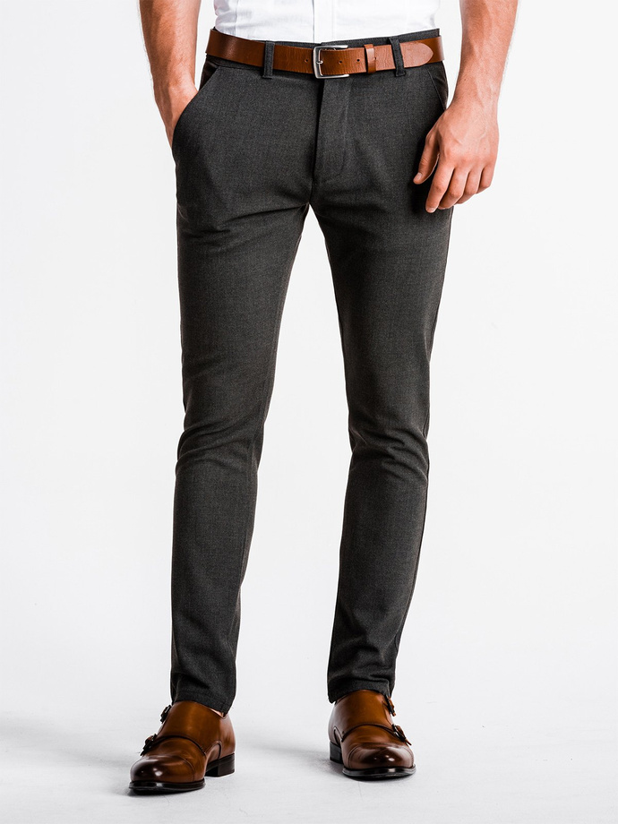 Men's pants chinos - dark grey P832