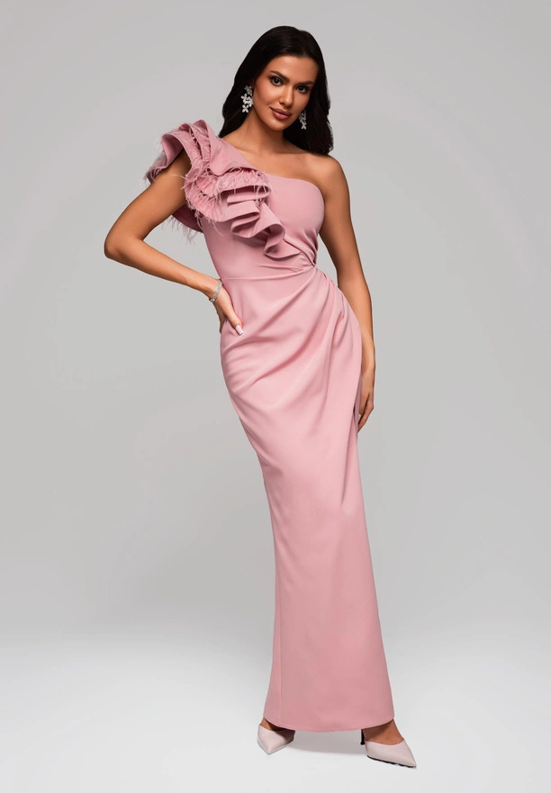 Evening dress LA-OM-DLR005 Regular Fit pink