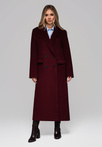 Women's long wool coat LARICA OW-COLC-0100 v3 - maroon