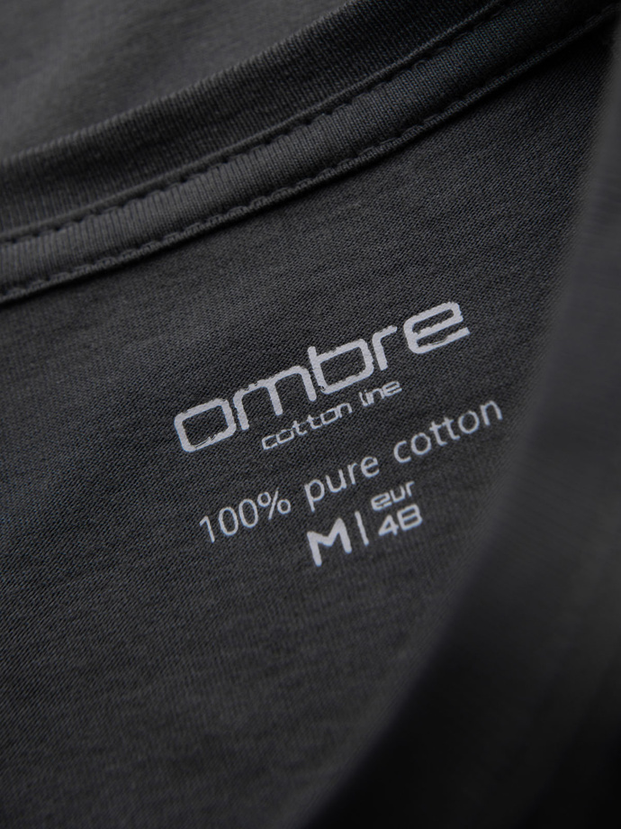 Men's classic cotton BASIC T-shirt - graphite V15 OM-TSBS-0236
