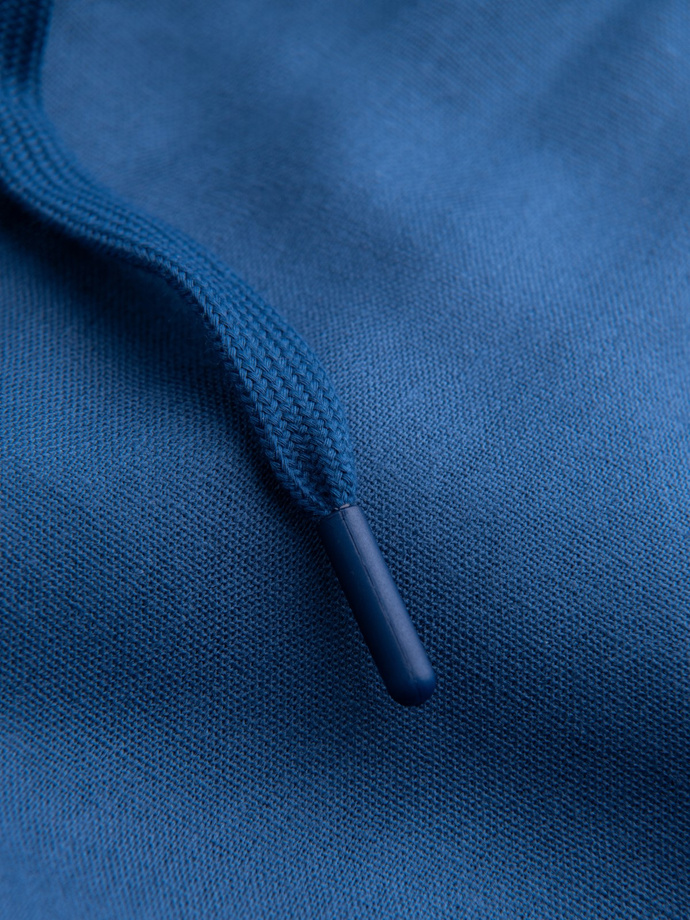 Męskie spodnie podwijane chino z dodatkiem lnu – niebieski denim V5 OM-PACP-0198