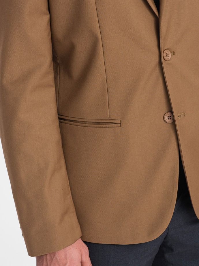 Classic men's jacket with pillowcase pocket - caramel V2 OM-BLZB-0115