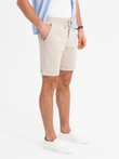 Men's knit shorts with rolled up legs - sand V3 OM-SRCS-0170