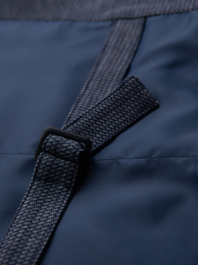 Fitted elegant men's structured knit vest - navy blue V1 OM-BLZV-0147