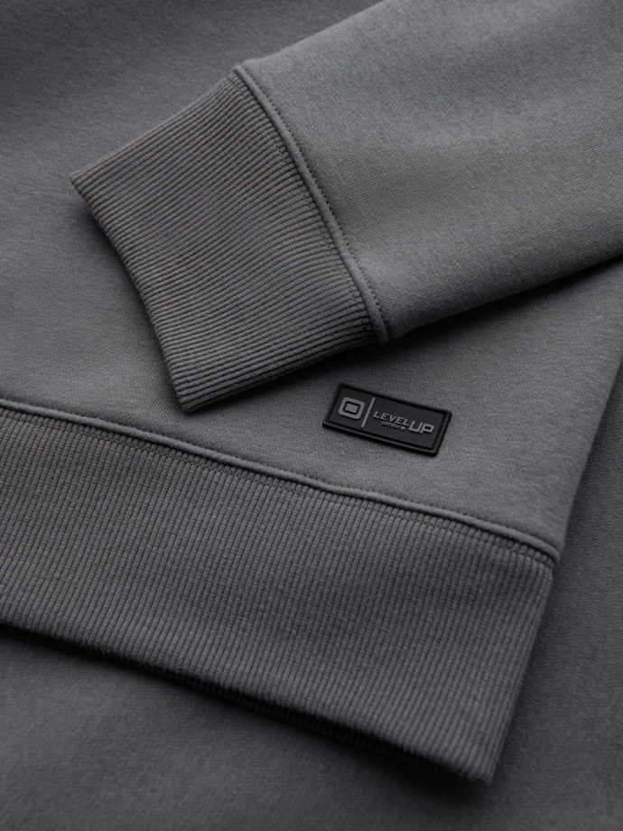 Dresowa klasyczna bluza unisex z okrągłym dekoltem – szara V18 OU-SNBC-0104