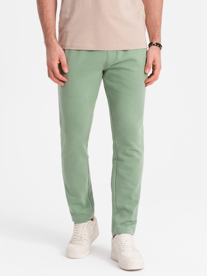 Men's sweatpants with unlined leg - green V3 OM-PABS-0206