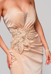 Evening dress LA-OM-DLR171 Regular Fit beige