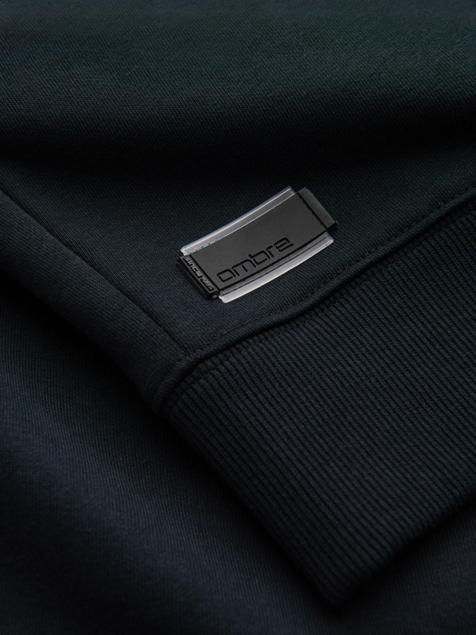 BASIC men's non-stretch cotton sweatshirt - black V9 OM-SSBN-0159