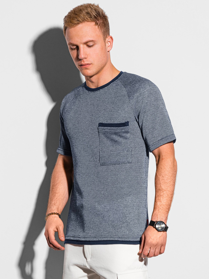 Men's plain t-shirt - navy S1460