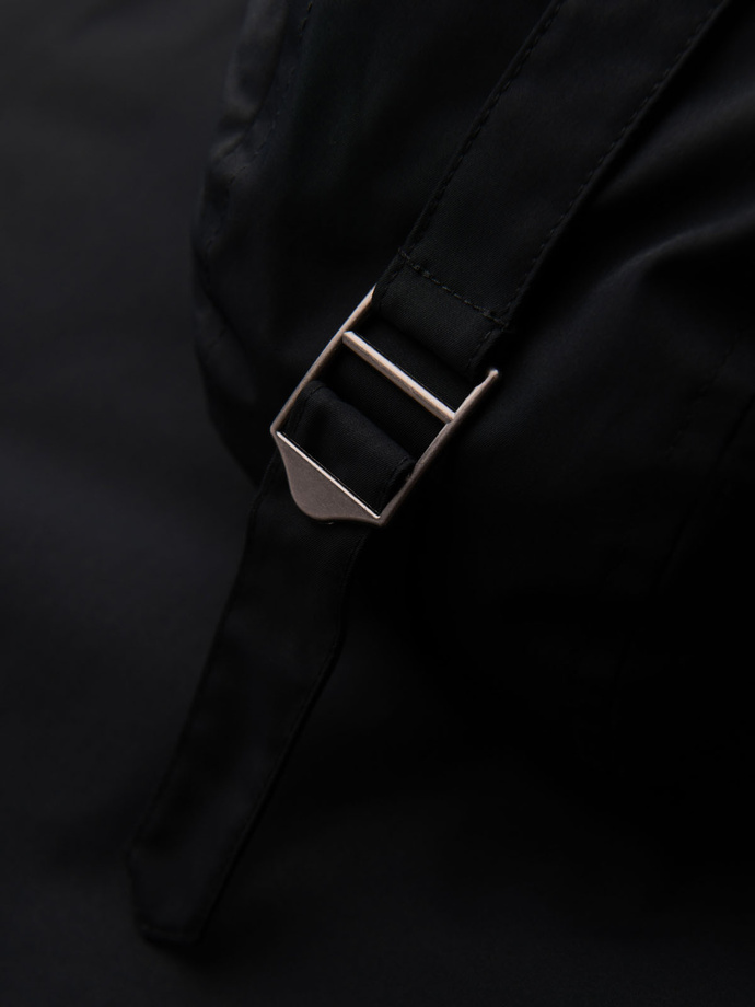 Klasyczna długa męska kurtka typu parka – czarna V6 OM-JAPJ-0313