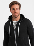 BASIC men's zip-up hoodie - black V1 OM-SSBZ-0118