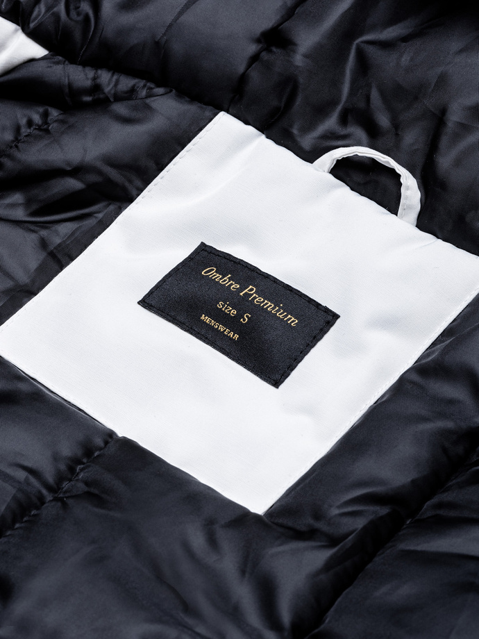 Kurtka męska ocieplana z kieszeniami cargo - biała V1 C450