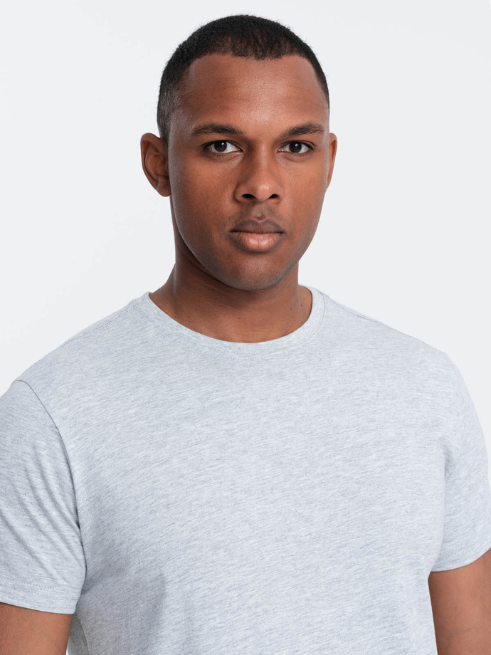 Men's classic cotton BASIC T-shirt - grey melange V5 OM-TSBS-0146
