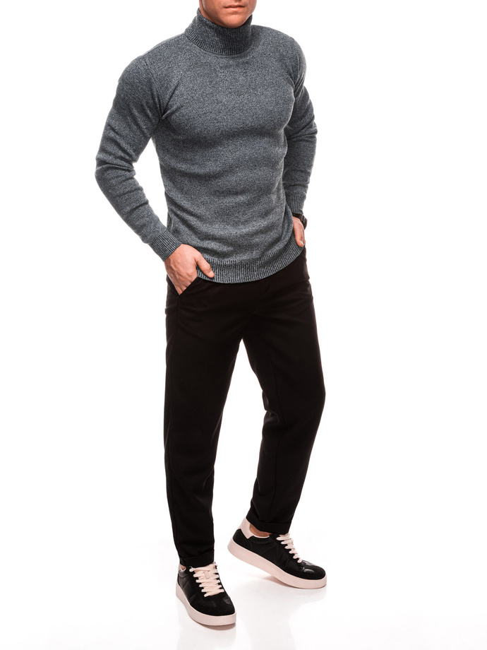 Męski zimowy sweter E249  – szary