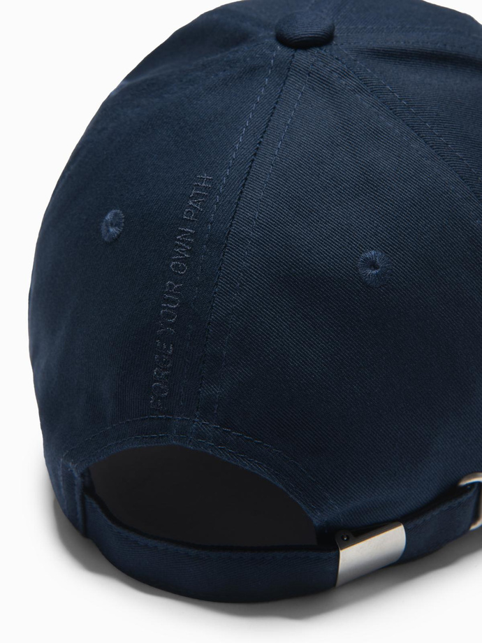 Men's baseball cap with decorative embroidery - navy blue V4 OM-ACCS-0102