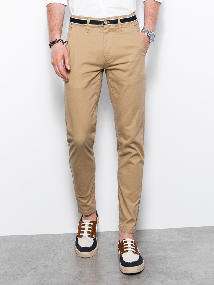 Men's pants chinos - beige P156