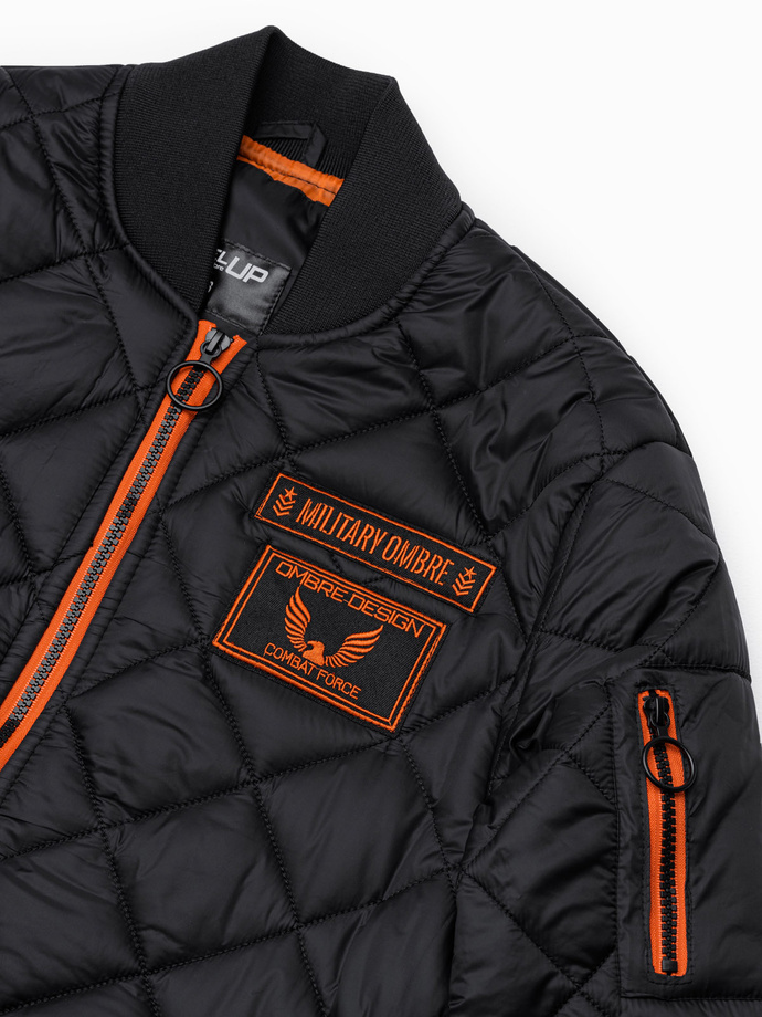 Men's insulated bomber jacket - black C357